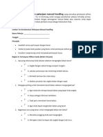 Form Lembar Tes Pengetahuan Keselamatan Kerja Pada Pekerjaan Pengangkatan Secara Manual (Manual Handling)