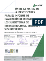 ADIF-PE-206-002-004-SC Confección de La Matriz de Amenazas Identificadas para El Informe de Evaluación de Riesgos de Los Subsistemas de Infraestructura Energía y Sus Interfaces