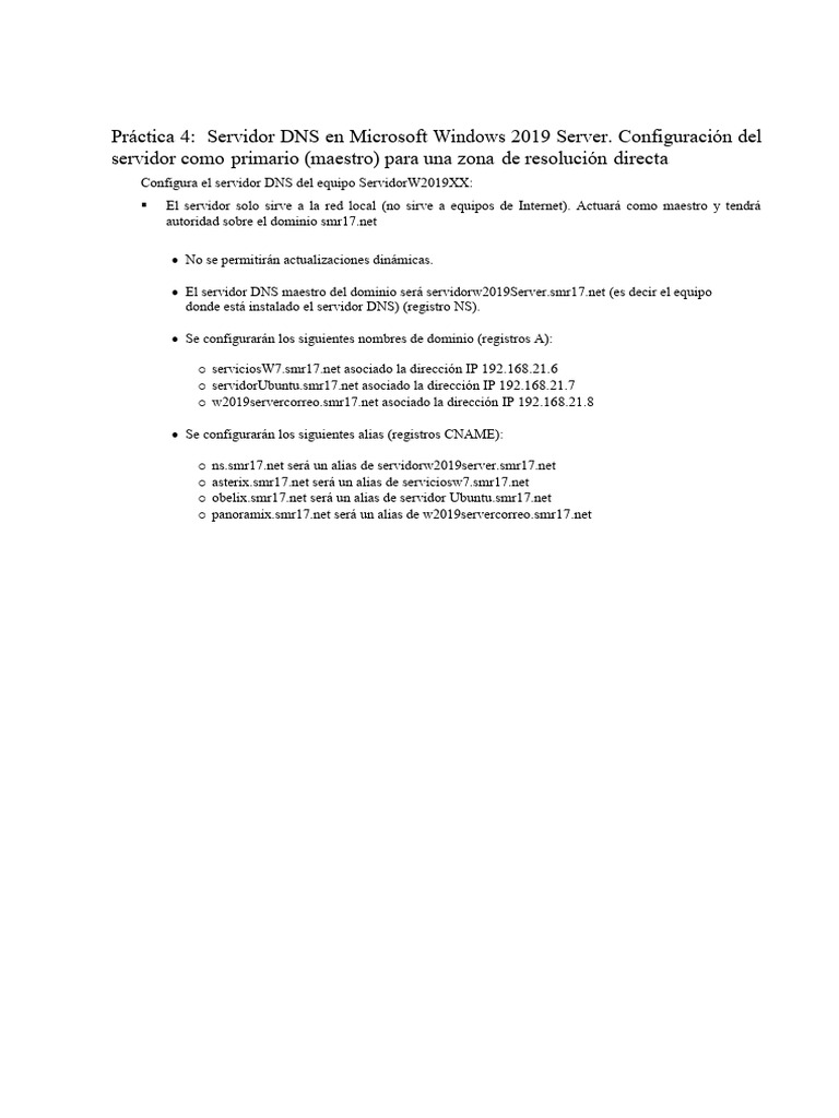 Pr ctica4 servidor dns en microsoft windows 2019 server pdf