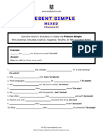 Present Simple Mixed Exercise 2