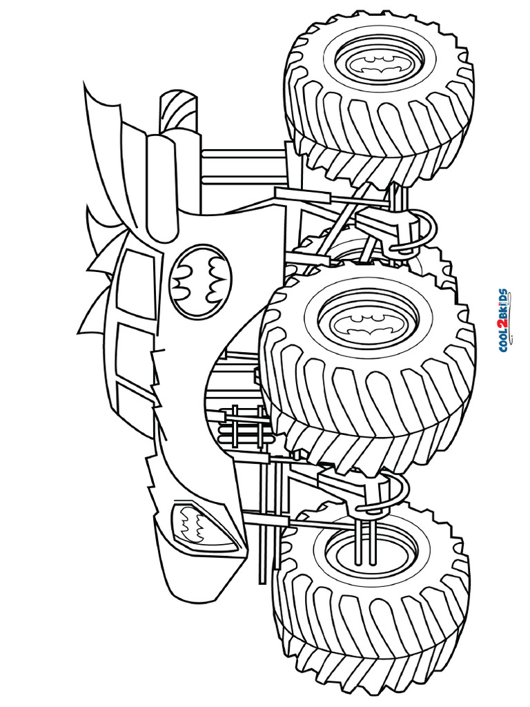 Batman Monster Truck Coloring Page | PDF