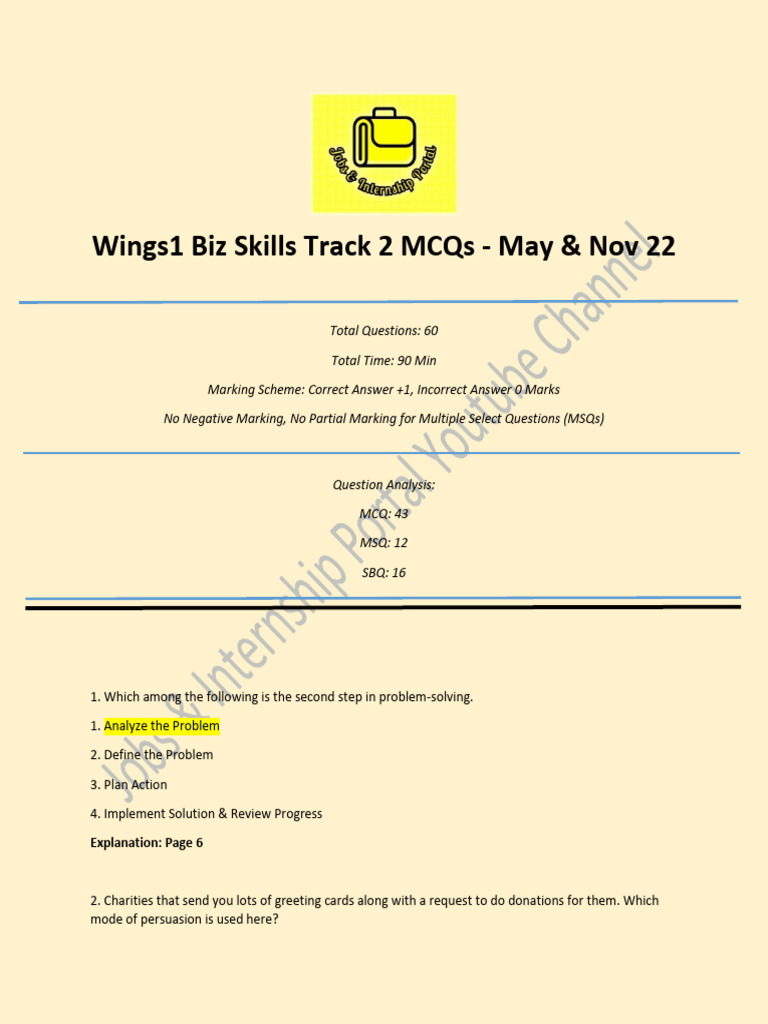 Previous Year Ques and Answer-Business Skill 2 | PDF