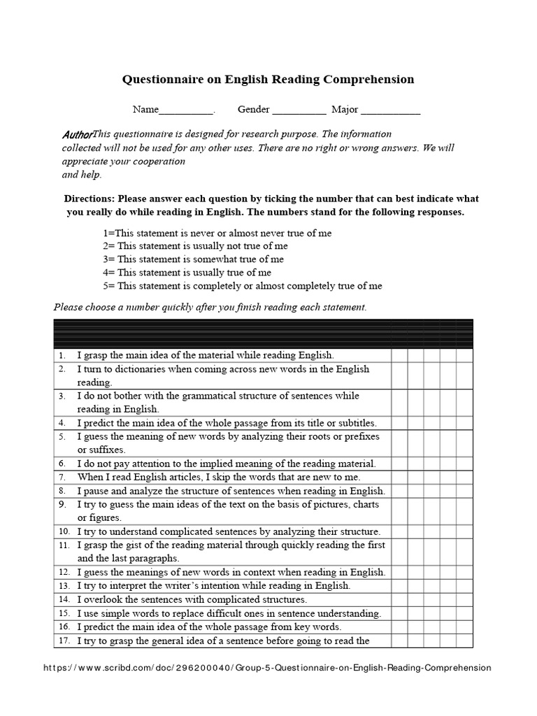 Questionnaire | PDF