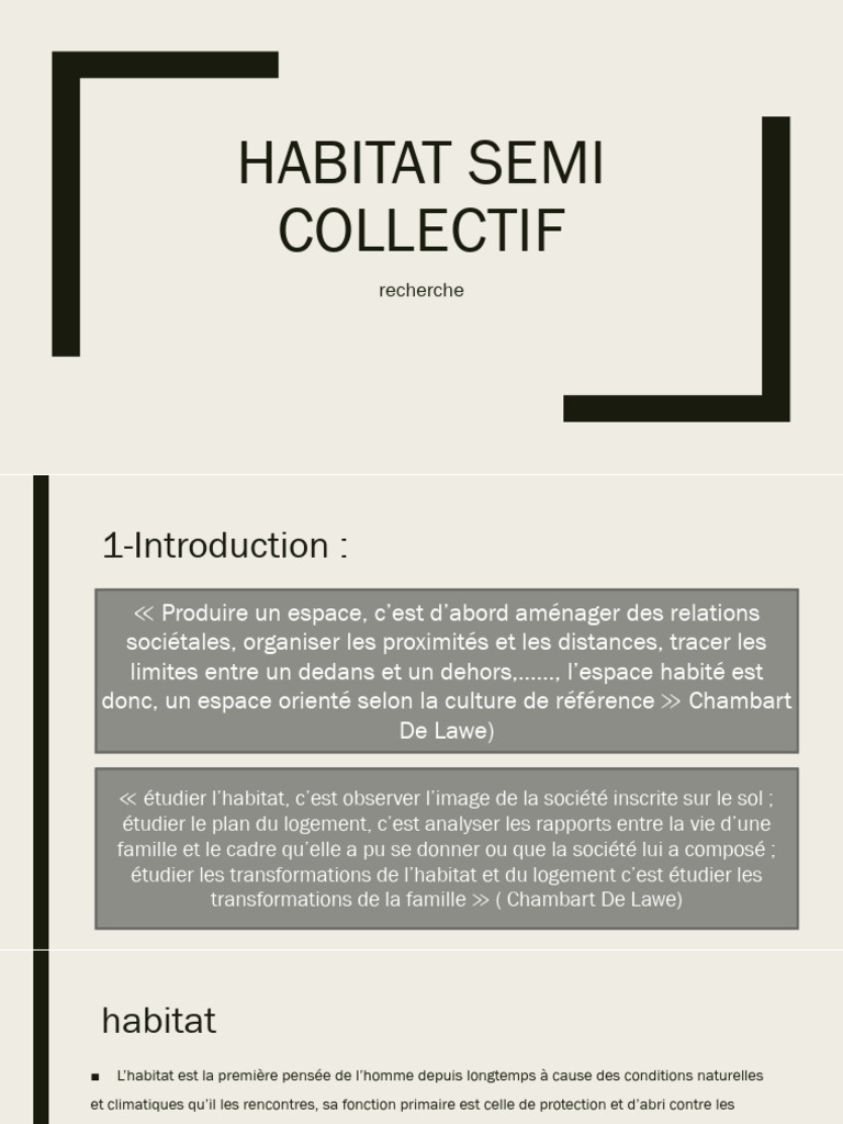 Habitat Semi-Collectif : Définition et Exemples | PDF | Sciences sociales