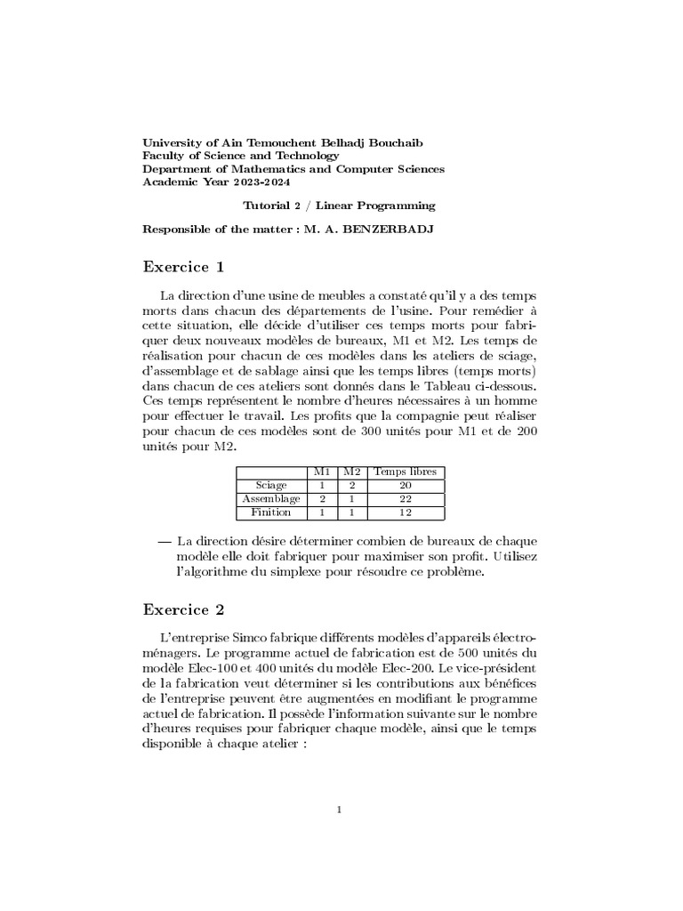 Exercice 1 | PDF
