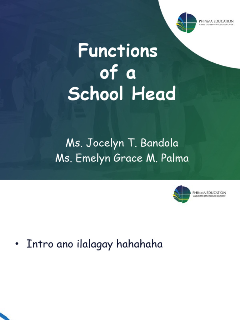 Functions Of A School Head PDF
