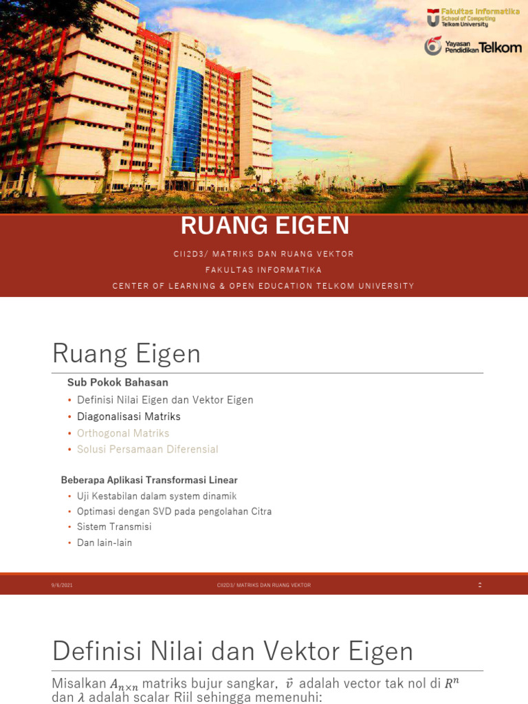 Ruang Eigen dan Diagonalisasi Matriks | PDF