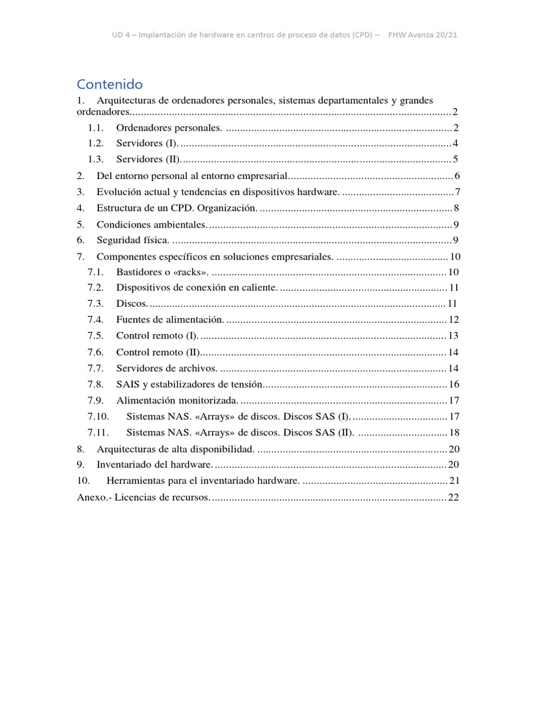 Implantación de Hardware en Centros de Proceso de Datos (CPD) | PDF ...