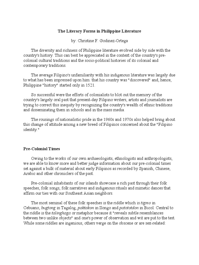 Philippine literature summary image