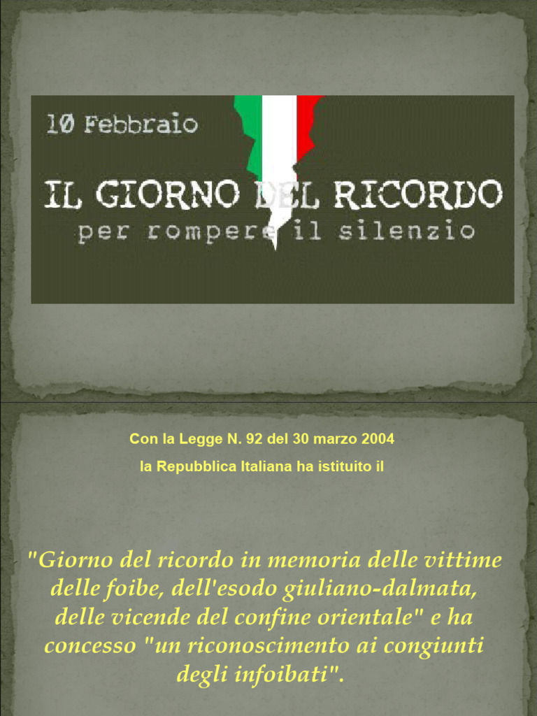 10 FEBBRAIO-giorno Del Ricordo | PDF