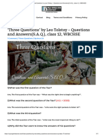 Three Questions' by Leo Tolstoy - Questions and Answers (S.a.Q.), Class 12, WBCHSE