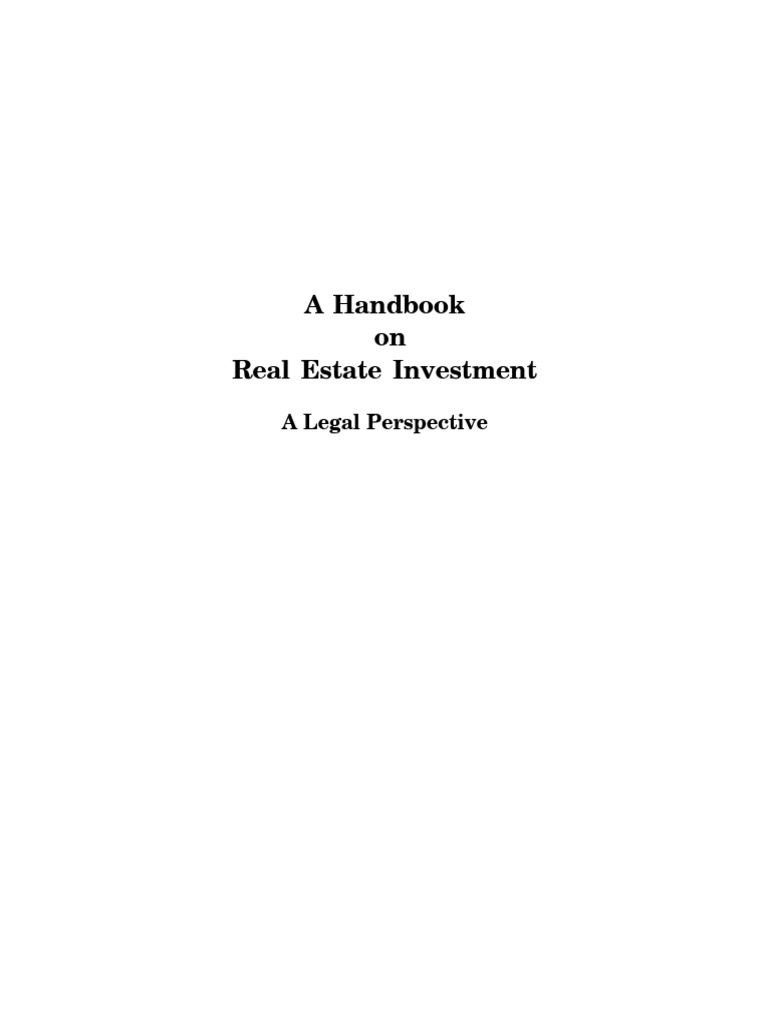 HandBook of Real Estate PDF Leasehold Estate Real Property