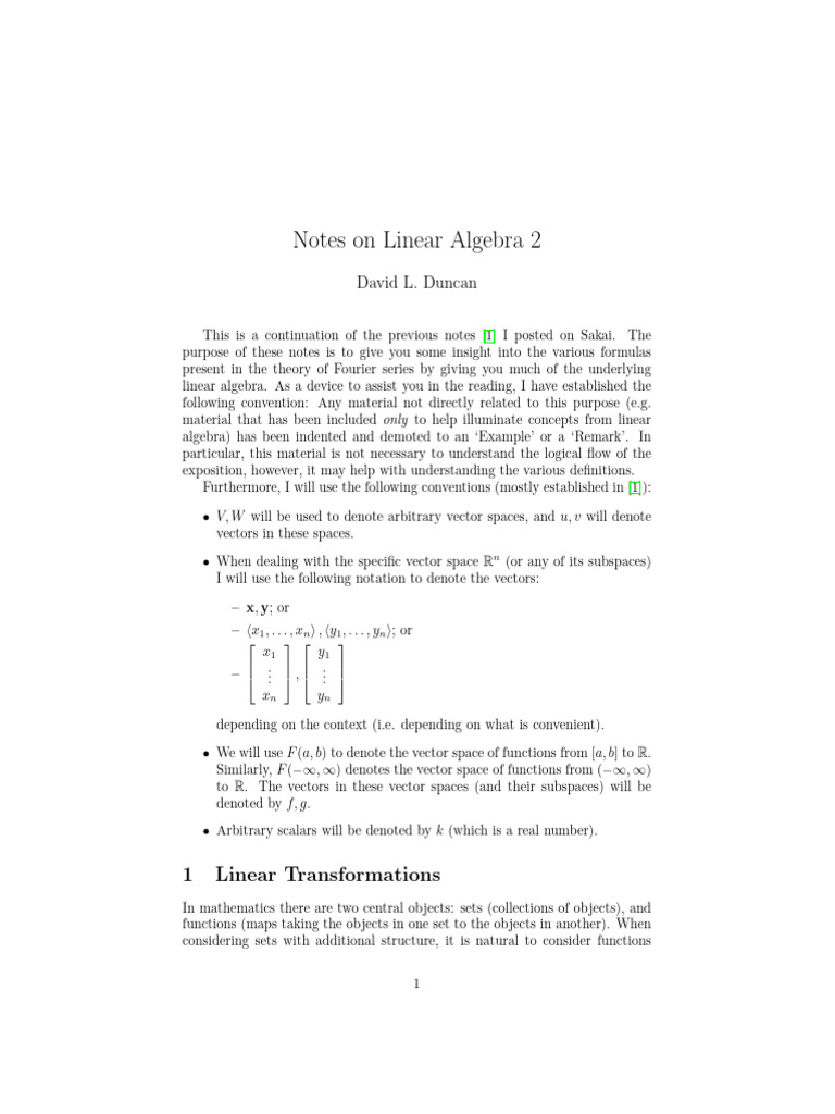 Linear Algebra Course Unit | PDF | Linear Map | Eigenvalues And
