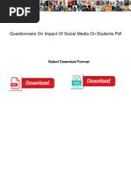 Questionnaire On Impact of Social Media On Students PDF