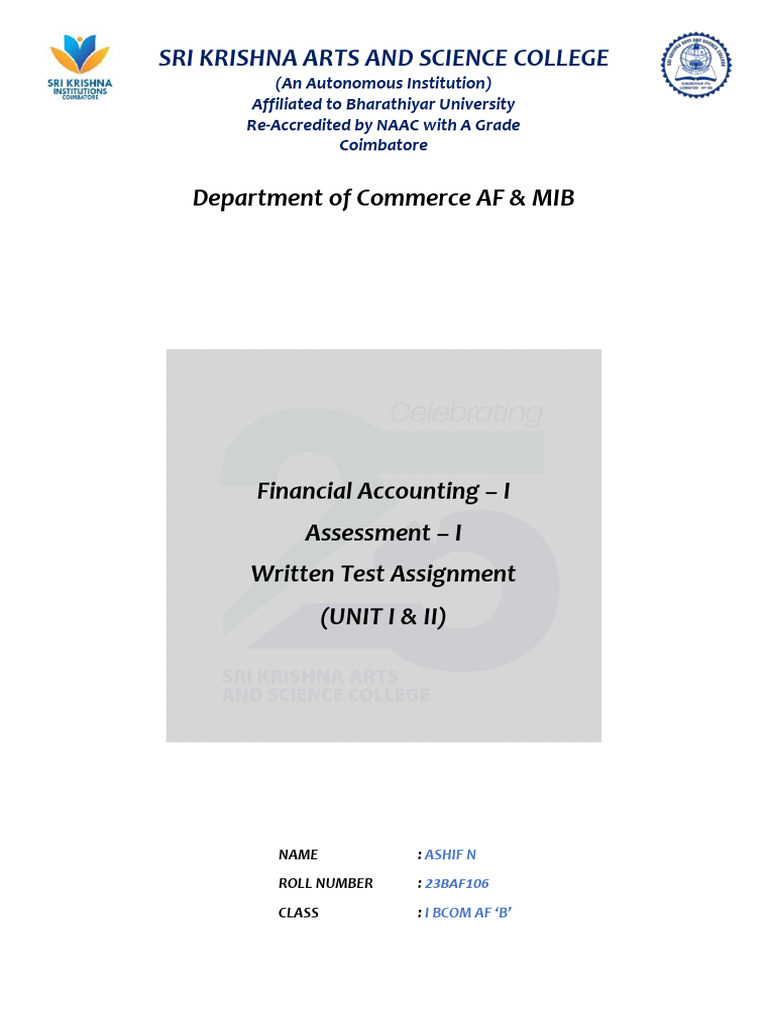 Assignment 1 Financial Accounting Pdf