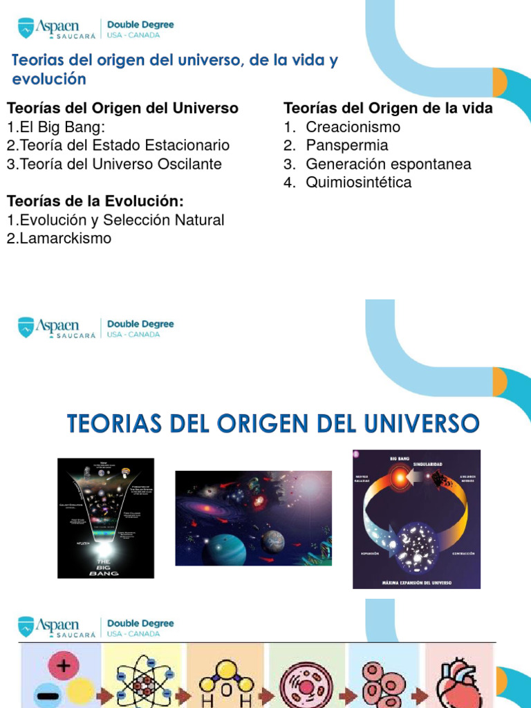 Teorias Del Origen de La Vida | PDF | Seleccion natural | Universo