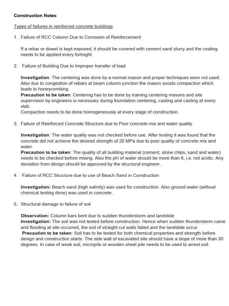 Construction Notes PDF