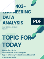 MATH403-Engineering Data Analysis: Engr. Donita B. Reyes Lecturer