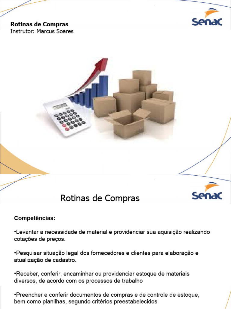 Rotinas em Compras | PDF | Inventário | Business