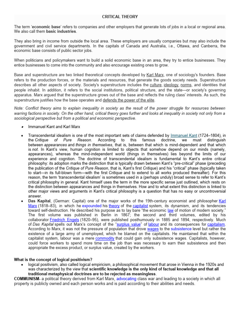 Critical Theory PDF