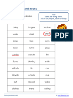 Identifying Verbs and Nouns Worksheet