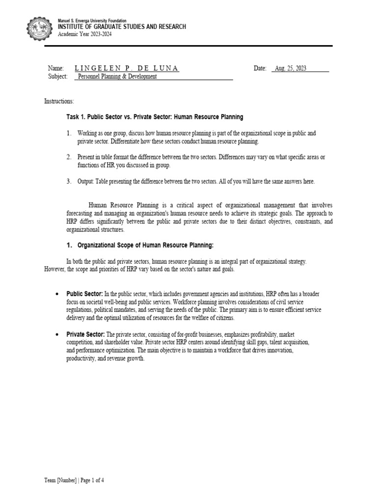 Personnel Planning Development Activity 2 PDF