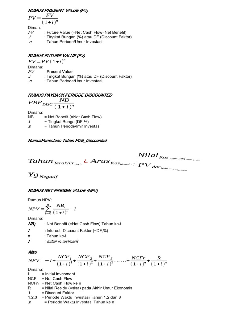 Kil 9 13 Kasus Cash Flow Payback NPV Irr BC Rasio | PDF