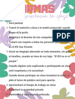 Cartel Normas de Clase Recortes Flores Creativo Multicolor