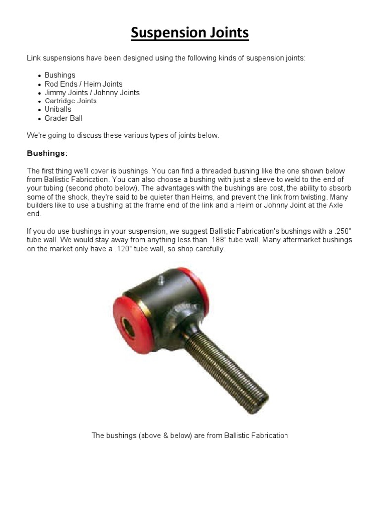Suspension Joints PDF Mechanical Engineering Machines