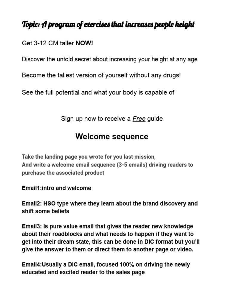 Welcome Email Sequence | PDF