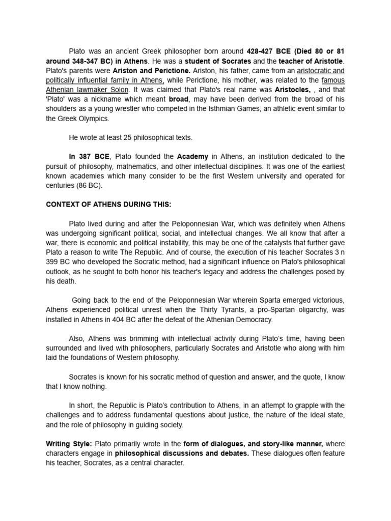 Plato's Republic Summary - Madeleine Manuel | PDF