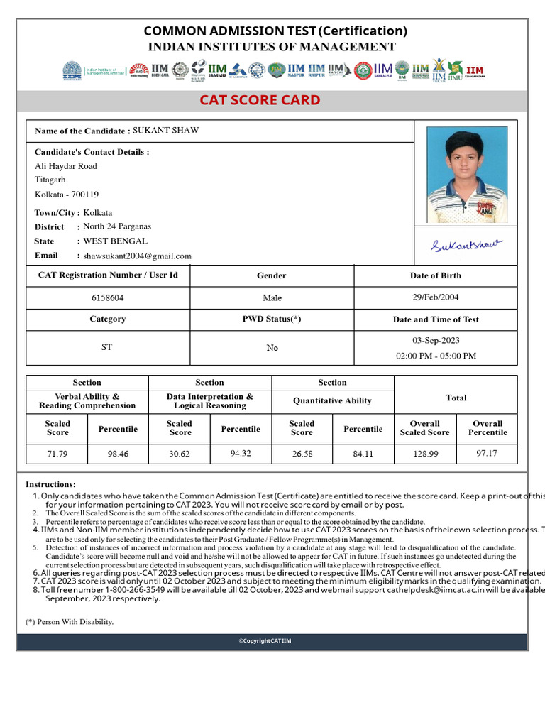 Cat Scorecard PDF
