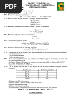 2022 Examen Pendientes 1º Bachillerato - Matematicas - Sociales