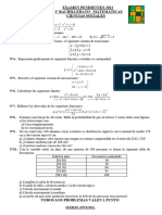 2022 Examen Pendientes 1º Bachillerato - Matematicas - Sociales