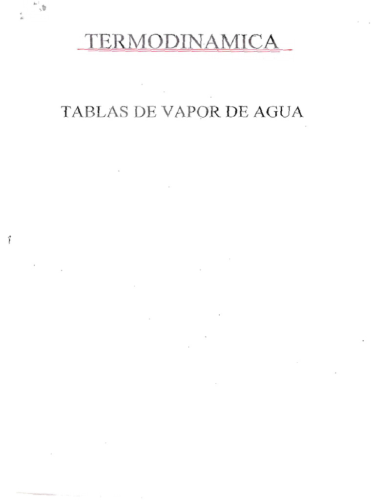 Tablas de Vapor de Agua PDF