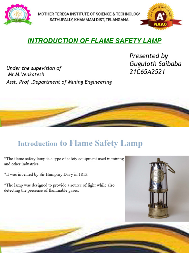 Introduction of Flame Safety Lamp ND 21C65A2521 PDF