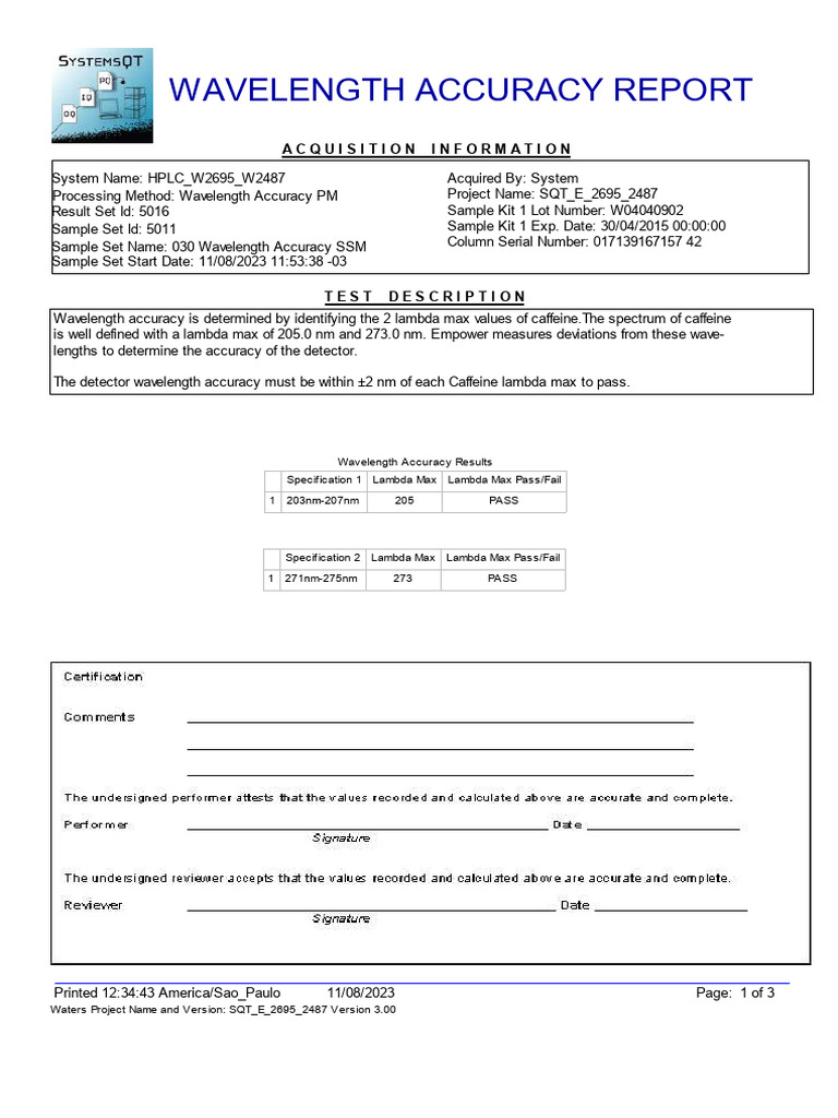 030 Wavelength Accuracy SSM 11082023 | PDF