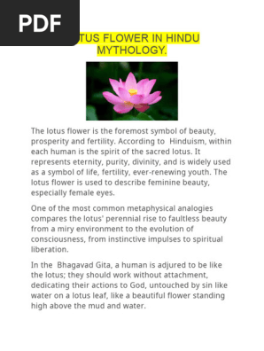 Lotus Flower in Hindu Mythology.