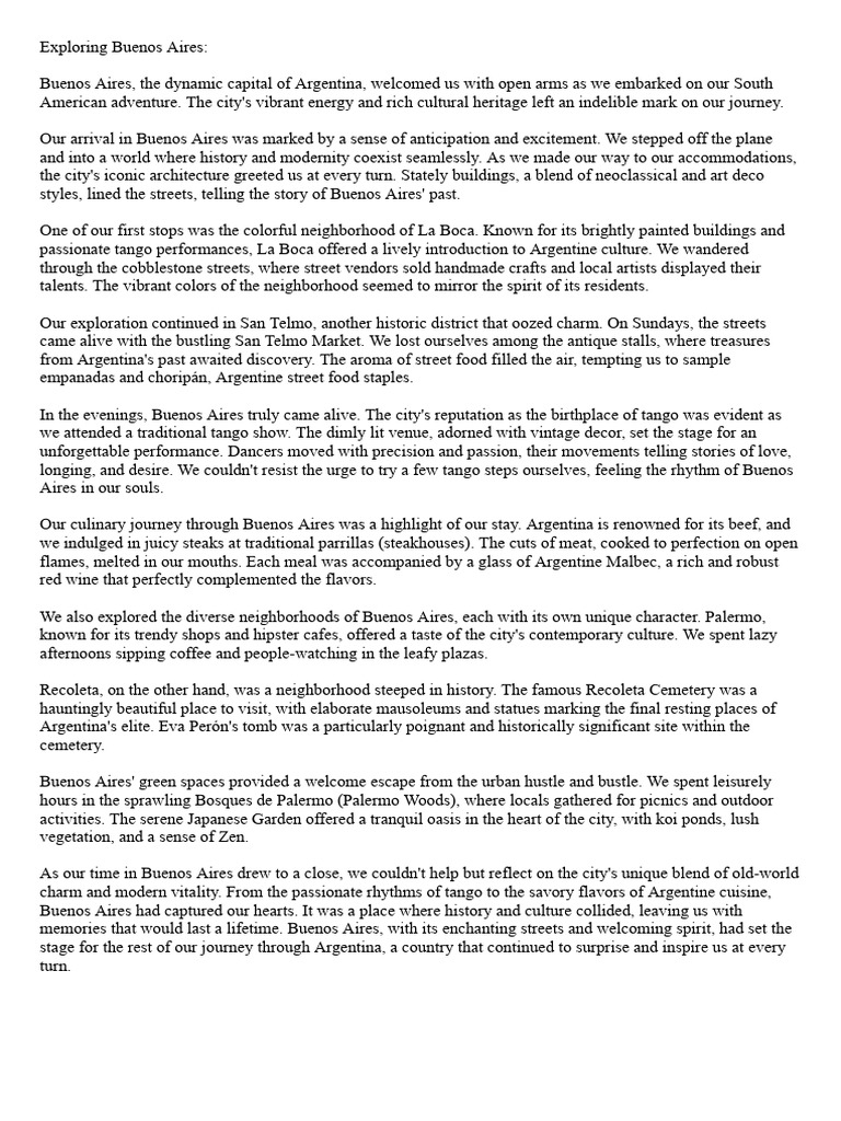 Visiting Buenos Aires Pdf