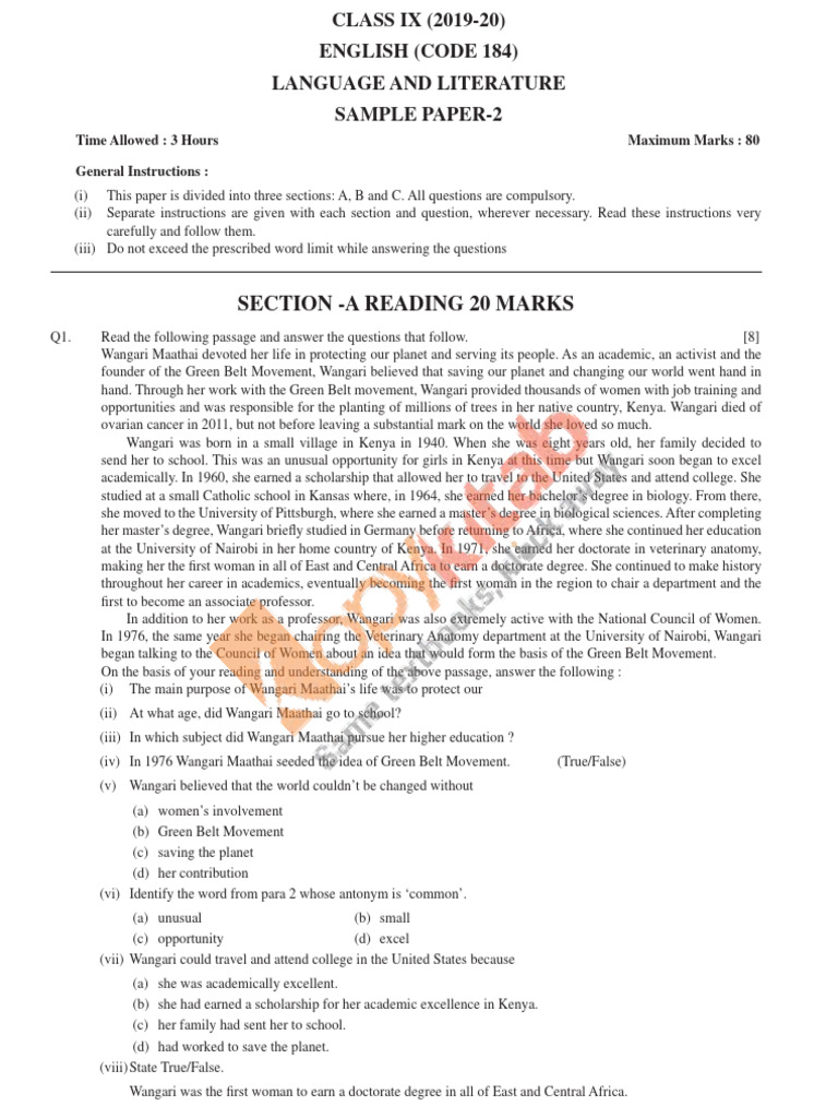 English Unsolved SP2 PDF