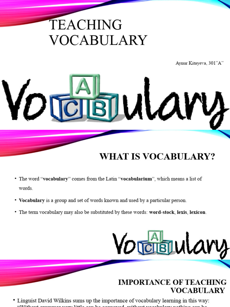 Teaching Vocabulary PDF