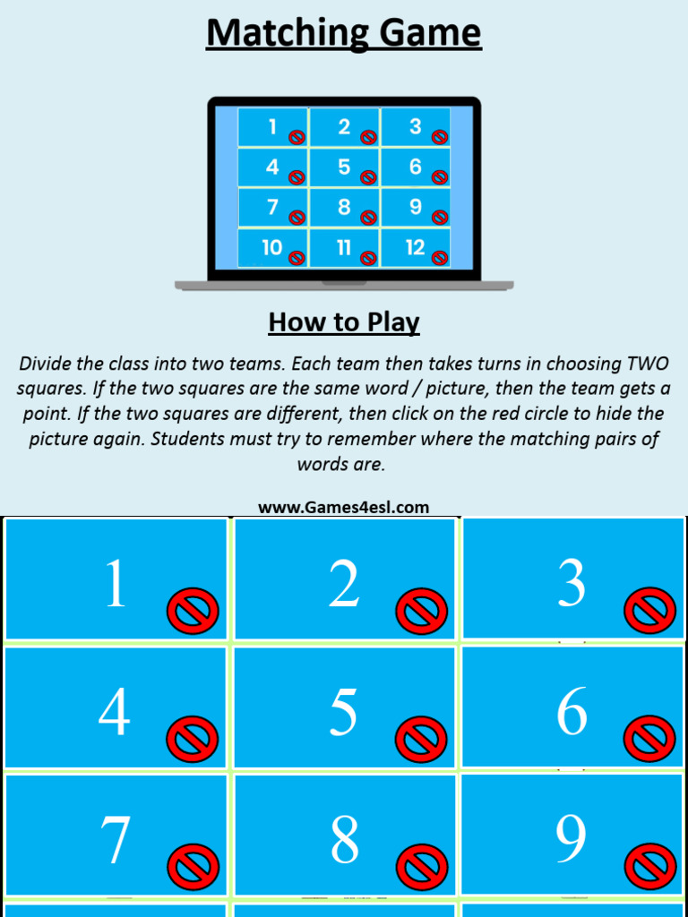Family Matching Game PPT PDF