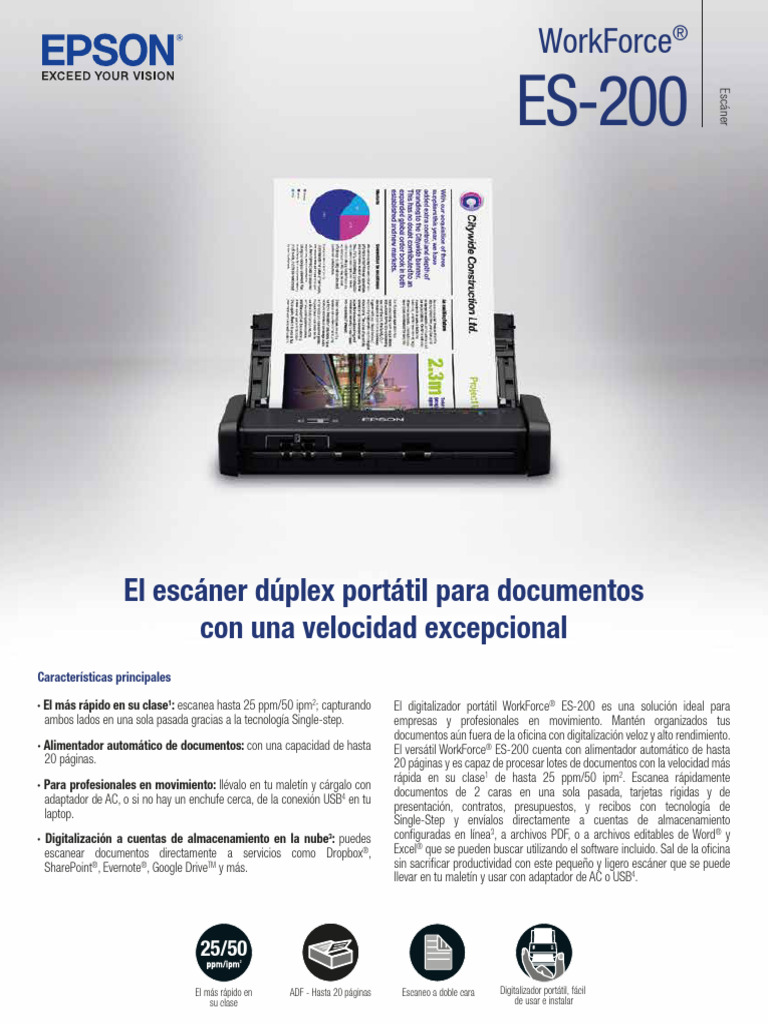 Escáner ES-200 (ES) | PDF | Escáner de imagen | Informática