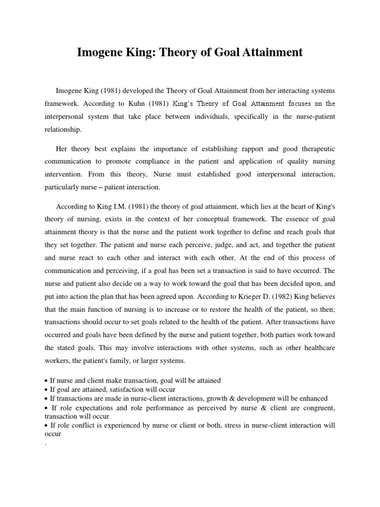 Theory of Goal Attainment | PDF