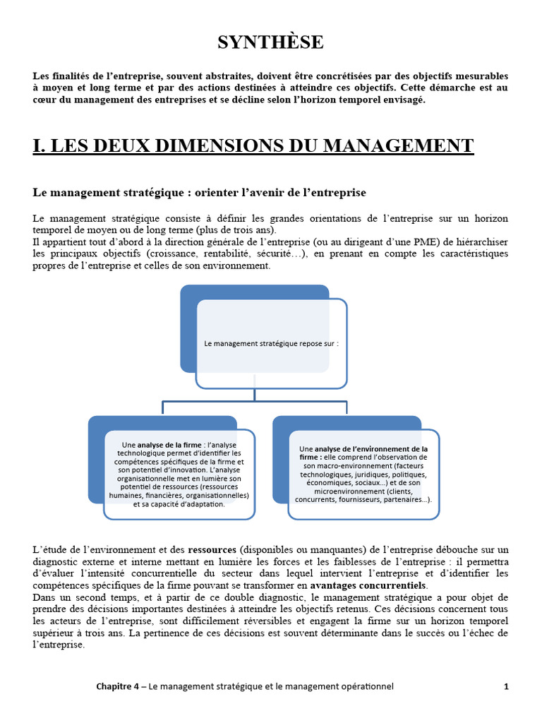 Dimensions du Management Opérationnel | PDF | Évolution de carrière ...