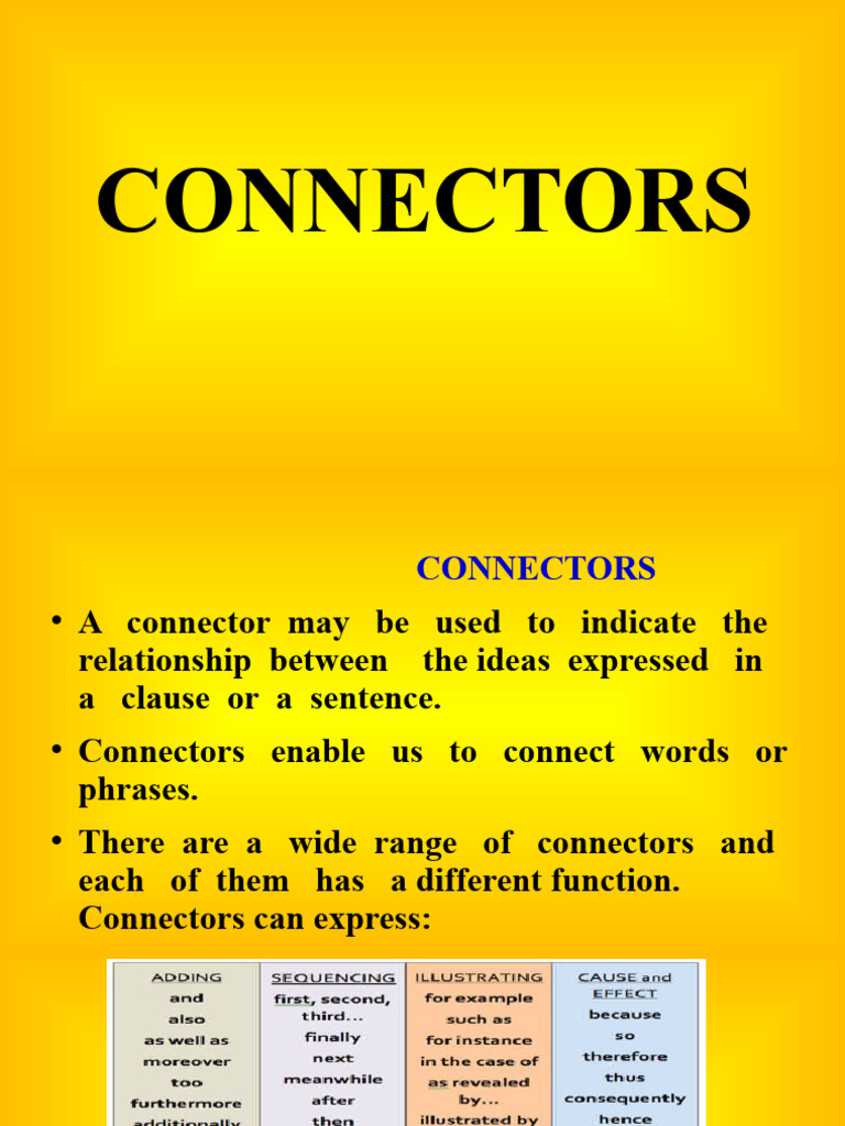 Understanding Sentence Connectors | PDF | Sentence (Linguistics) | Word