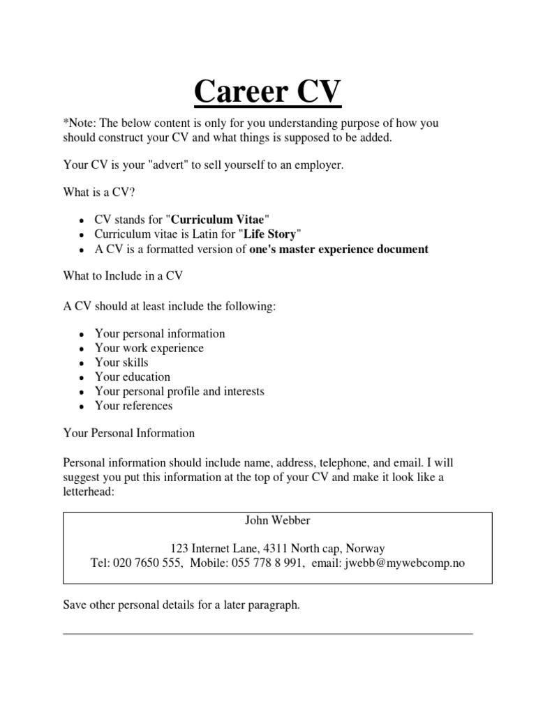 Essential CV Guide for Job Seekers | PDF