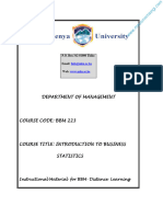 BBM 223 Introduction To Business Statistics 2