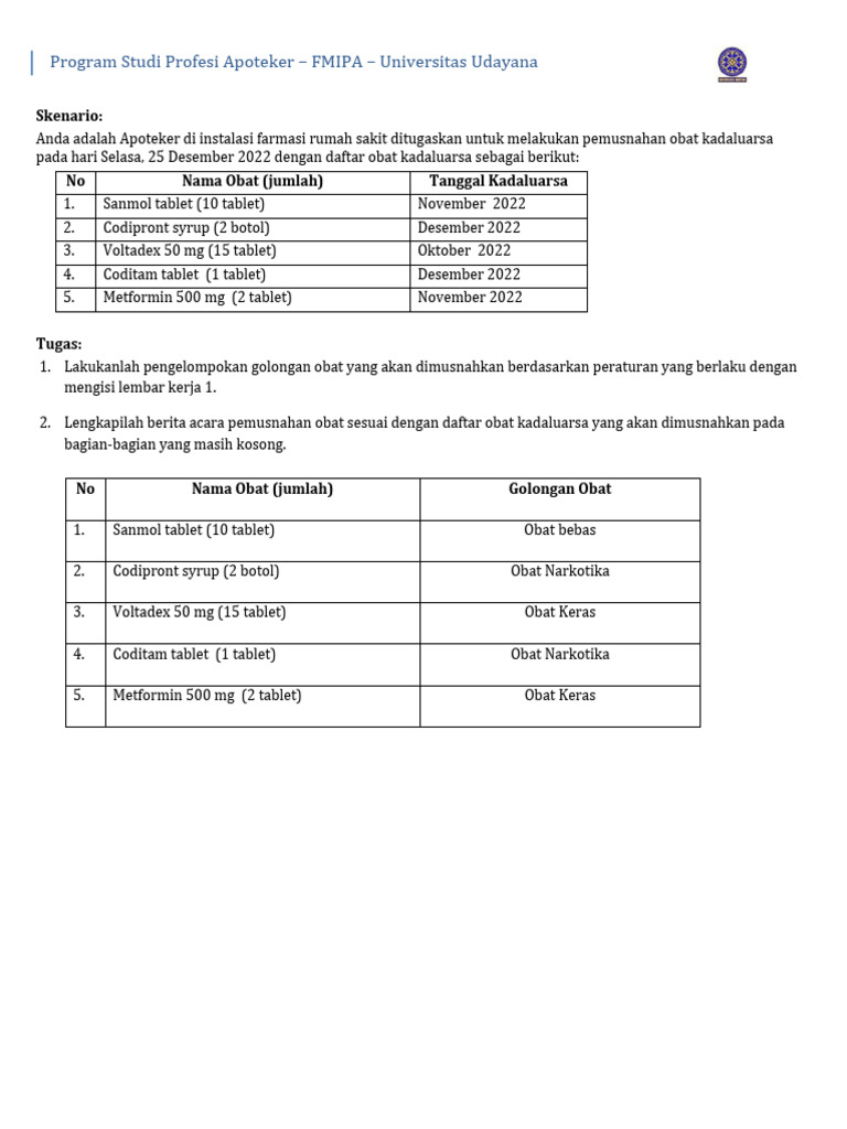 Form Pemusnahan Obat | PDF