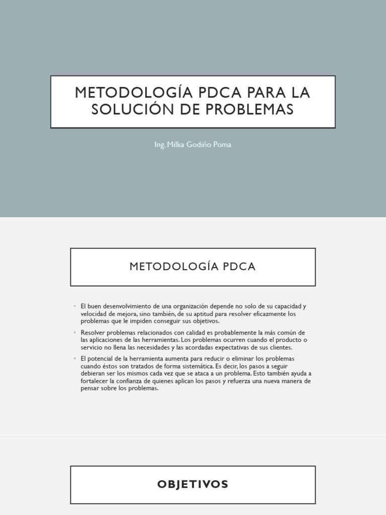 Metodología Pdca Para La Solución de Problemas | PDF | Ciencia de sistemas